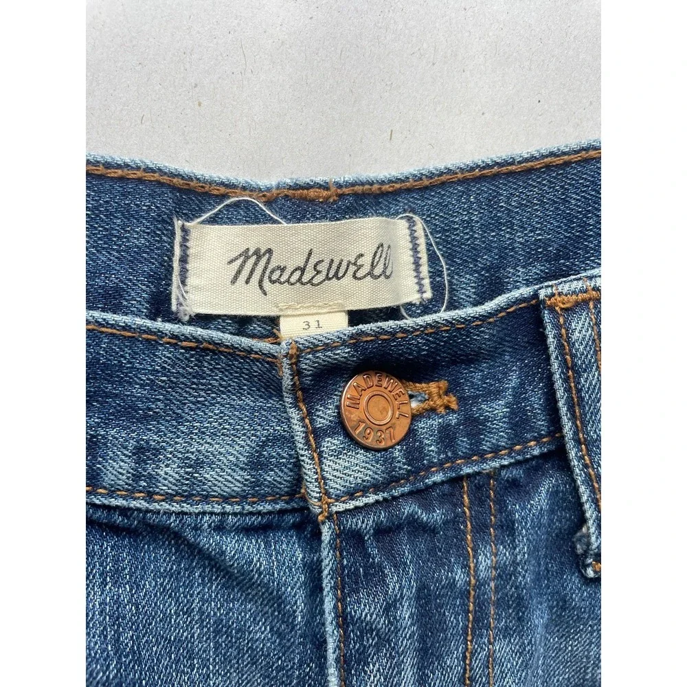 Madewell Women 31 Cut-Off Denim Shorts‎ 4 inch Mid Rise Medium Wash Cotton